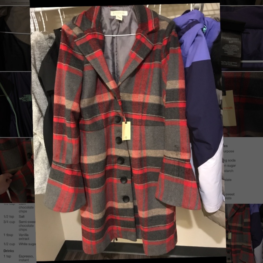 Brand New country plaid winter dress coat